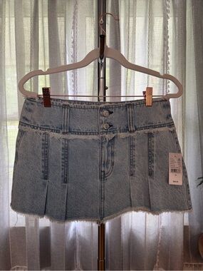 PacSun Light Blue Denim Waistband Detail Mini Skirt